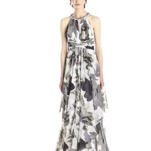 NWT Eliza J. Missy Gray Beaded Gown.  SZ 6